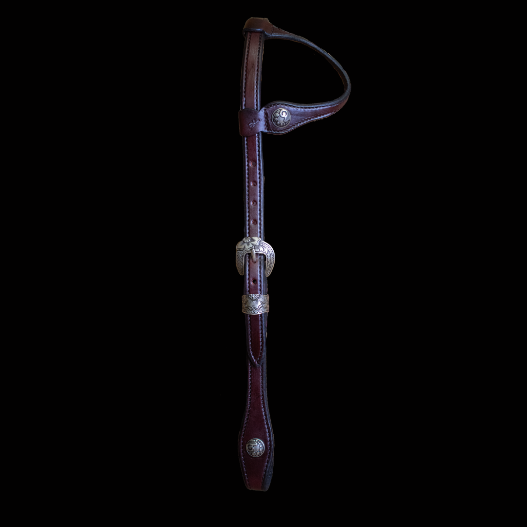 Bordeaux Headstall w/Concho on Earpiece