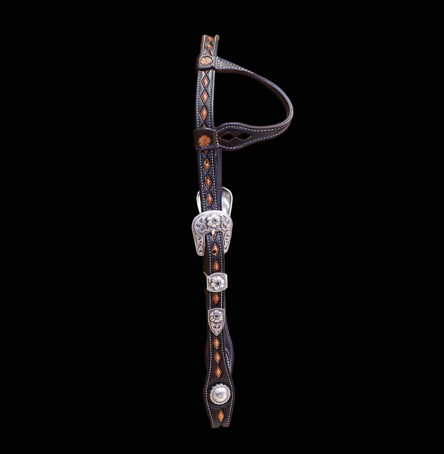 Diamond Headstall w/Floral buckles