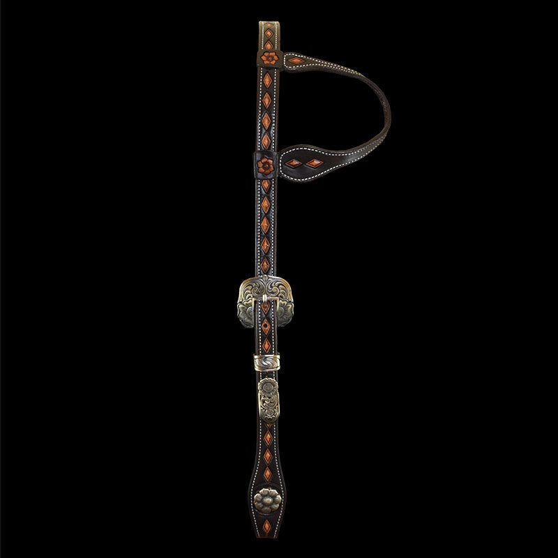 Diamond Headstall w/Floral buckles