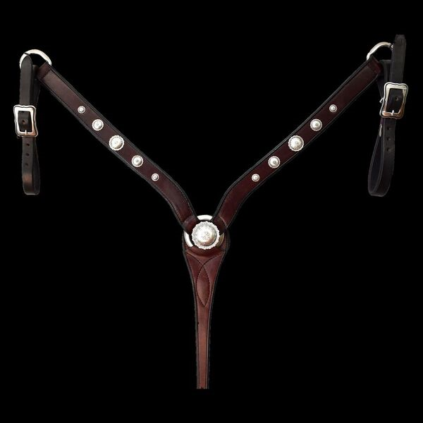 STRAIGHT BORDEAUX BREAST COLLAR WITH PICO CONCHOS