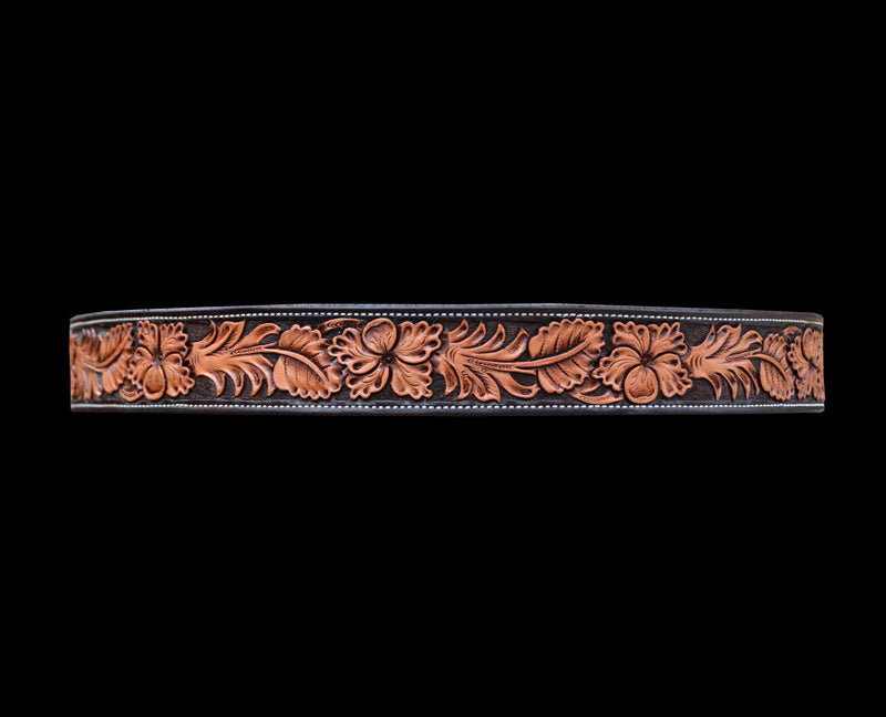 JJ Floral Straight Belt with Dyed Background