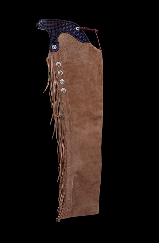 Dark Buck Chaps with conch belt. 10 Conchos