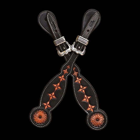 STRAIGHT DOUBLE CROSS SOLITAIRE SPUR STRAP
