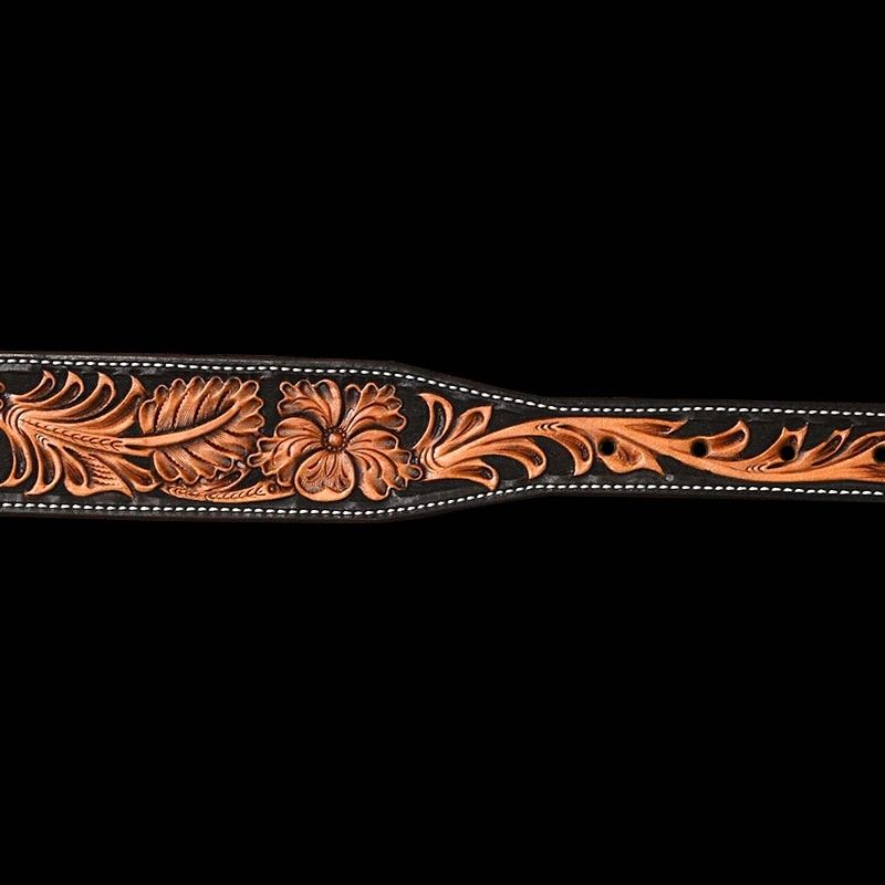 JJ Floral Tapered Belt with Dyed Background