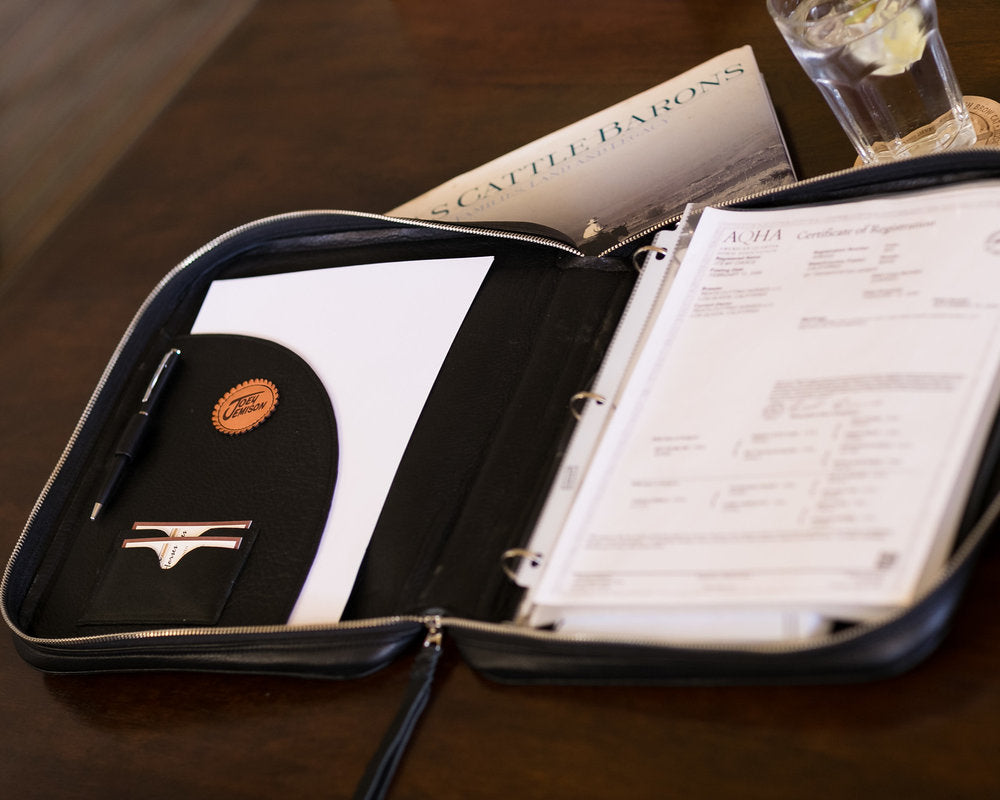 Cognac Zipped Ring Binder