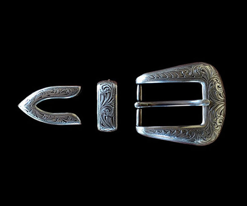 1" Silver Buckle Set Smooth Edges