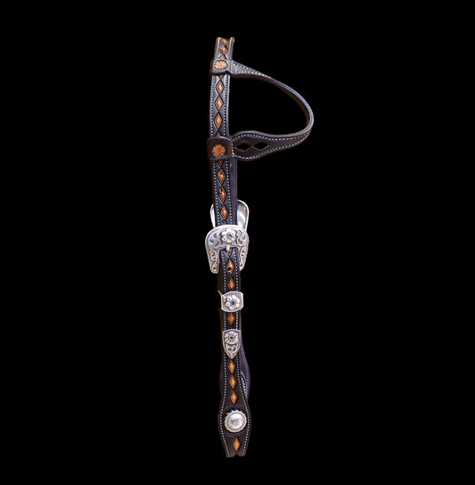 Diamond Headstall w/Floral buckles