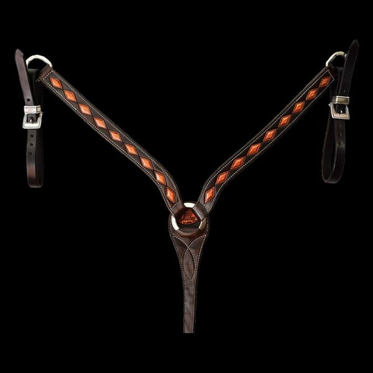 STRAIGHT BREAST COLLAR WITH LARGE DIAMOND STAMP